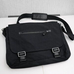 Banana Republic Black Messenger Laptop Bag Adjustable Strap Work Travel